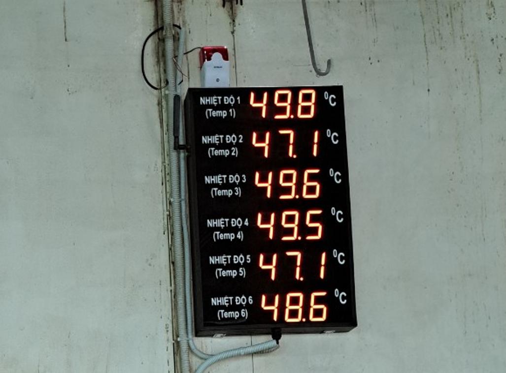 Bảng Led theo dõi nhiệt độ độ ẩm nhà máy 01