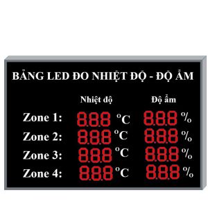 Bảng led đo nhiệt độ độ ẩm 4 vùng